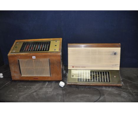 A VINTAGE PYE TABLE MODEL PE80 VALVE RADIO (audio noise but not tuning) and a PE60 (not powering up) (2)