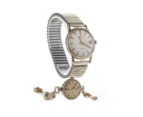 GENTLEMAN'S TISSOT NINE CARAT GOLD AUTOMATIC WRIST WATCH, the round cream dial with applied gold coloured baton hour markers,