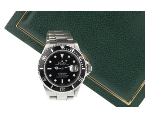 GENTLEMAN'S ROLEX OYSTER PERPETUAL DATE SUBMARINER STAINLESS STEEL AUTOMATIC WRIST WATCH, originally purchased 2005 from pape