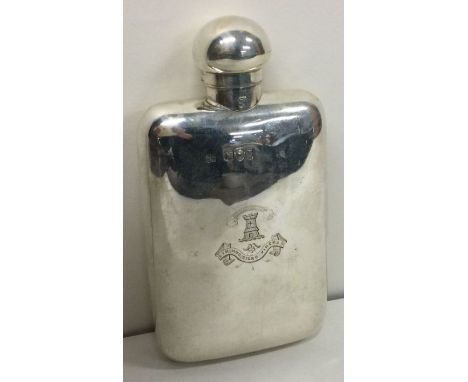 A rare Victorian silver flask bearing an unusual coat of arms. London 1894. By W &amp; G Neal. Approx. 130 grams. Est. £200 -