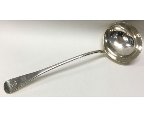 A heavy OE pattern silver soup ladle. London. Approx. 208 grams. Est. £100 - £150.