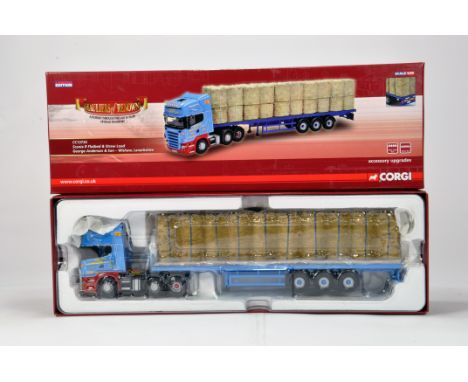 Corgi 1/50 Commercial Diecast Truck Issue comprising CC13735 Scania R Flatbed Straw Load. George Anderson and Son. NM to M in