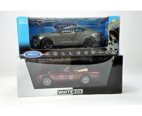 Welly and Whitebox 1/18 scale diecast car duo. E in Boxes. (2)