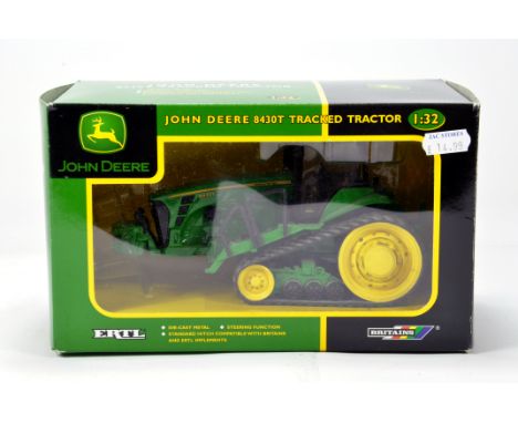 Britains 1/32 Farm Diecast model comprising John Deere 8430T Tracked tractor. VG to E in Box.