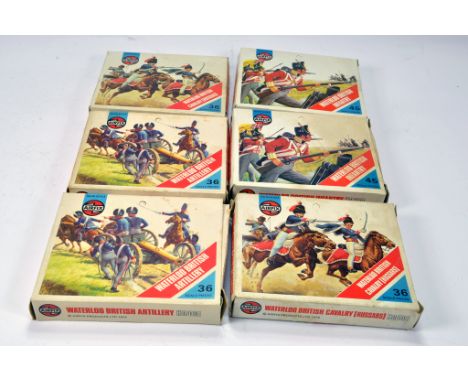 An assortment of early HO Scale Airfix plastic figures including Waterloo figures. (6)