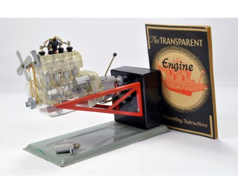 Gescha (Germany) Vintage Transparent model of a 4 Cylinder engine. Untested but with instructions. Rare piece is G. 