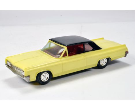 Plastic Empire Made large scale model of a Cadillac in cream with black hood and chrome trim. G to VG. 