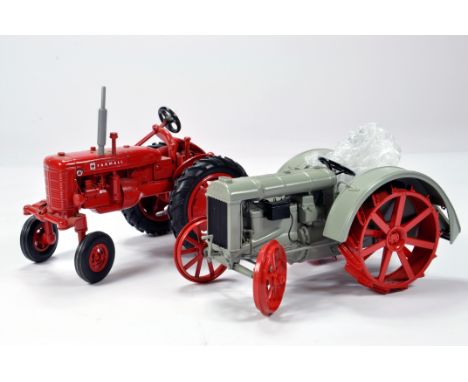 Pair of Diecast model tractor models in 1/16 scale comprising UH Fordson and Ertl farmall. Generally VG to E. (2)