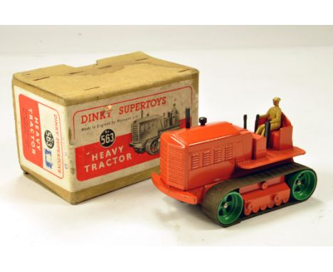 Dinky No. 563 Heavy Tractor in orange with green tracks. Fine example is NM in G to VG Box.