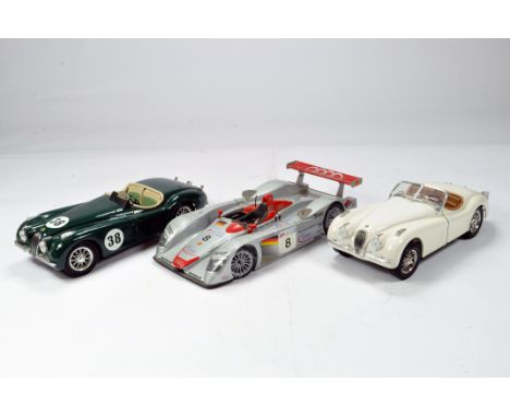 Diecast 1/18 car selection comprising various issues; Audi, Morgan etc. Generally VG to E. (3)