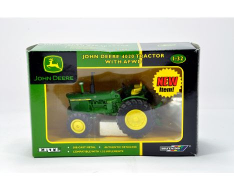 Britains 1/32 Farm Diecast model comprising John Deere 4020 tractor with AFWD. VG in Box.