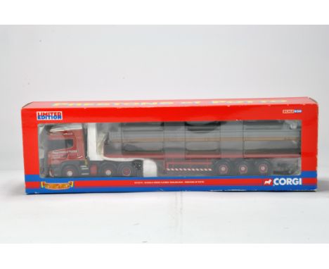 Corgi 1/50 Commercial Diecast Truck Issue comprising CC13713 Scania R Series Flatbed Trailer Beam Load. NM to M in Box.