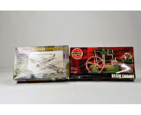 Duo of plastic model kits comprising Airfix Beam Engine plus Victrix Typhoon. Vendor informs kit is complete. (2)