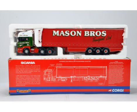 Corgi 1/50 Commercial Diecast Truck Issue comprising No. CC13701 Scania R Series Curtainside. Mason Brothers. NM to M in Box.