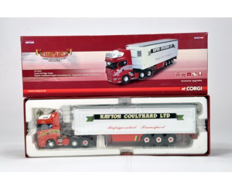 Corgi 1/50 Commercial Diecast Truck Issue comprising CC13727 Scania R Fridge Trailer. Hayton Coulthard Freight Forwarding. NM