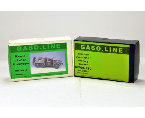 Gasoline Resin Model kits comprising Krupp L2H143 Protzwagen plus Skoda Artillery Tractor. Vendor informs kits are complete. 