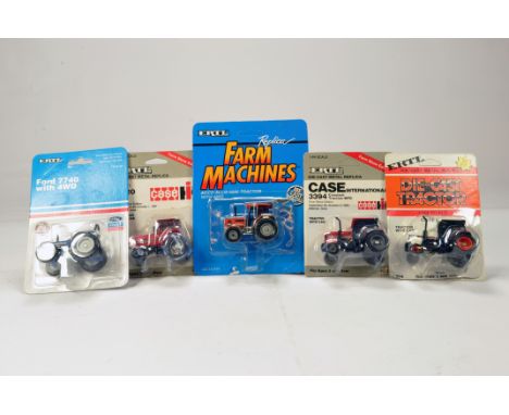 An Assortment of 1/64 tractor models from Ertl comprising various issues. Ford, Case, AC etc. Some promotional versions. Gene