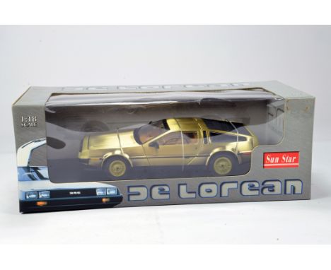Sunstar 1/18 diecast car comprising De Lorean in Brushed Gold Finish. E in Box.