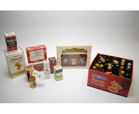 A selection of miniature Scotch Whiskies, many boxed, including: Bells Distinctive Highland Malt, Beneagles, and others.