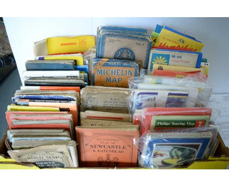 A selection of Ordnance Survey, Geographia road maps and others, by Michelin, Mobil, AA and others.