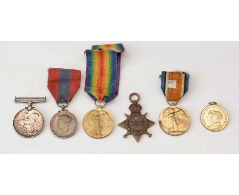 A First World War General Service group, awarded to 1420 Sapper George Ernest V. Sullivan, Royal Engineers, comprising: 1914-