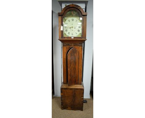 A 19th Century longcase clock, by Young of Newcastle, the eight-day movement and 12 1/2in. painted dial with roman numerals, 