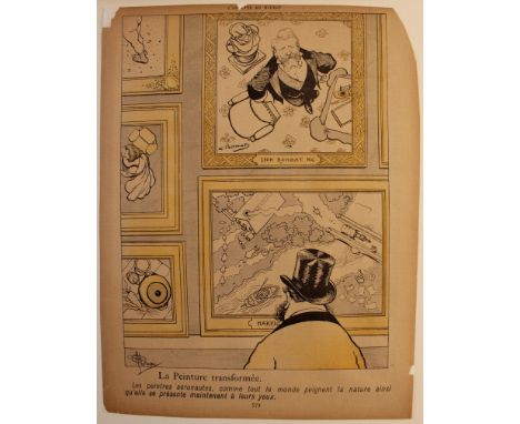 A FOLIO OF ASSORTED PRINTS mainly 19th/20th Century, to include cartoons after A Guillaume, a folio of colour linocuts by Jar