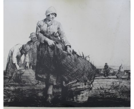 •WILLIAM LEE-HANKEY, RWS (1869-1952) MUSSEL GATHERERS Etching with drypoint, with artist's blindstamp and pencil signature 45