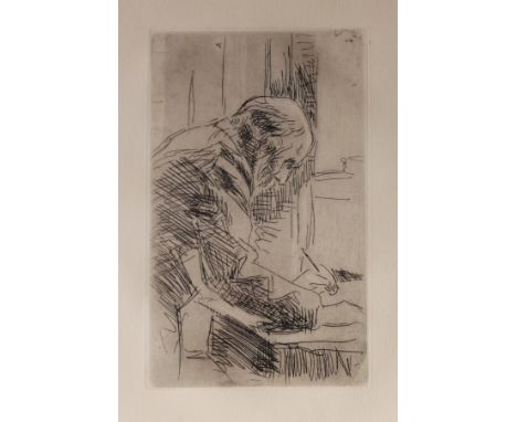 •PIERRE BONNARD (1867-1947) LE GRAVEUR (M.114) Etching, c.1930 19 x 11.5cm.; with two further etchings by the same hand, `Le 