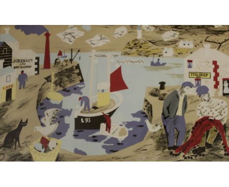 •AFTER JULIAN TREVELYAN, TA (1910-1988) HARBOUR (SP.9) Colour lithograph, 1946, from the `School Prints` series, published by