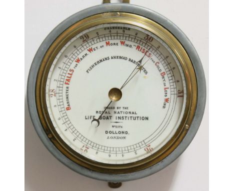 RNLI ANEROID BAROMETER,  by Dolland, the dial inscribed Fisherman's Aneroid Barometer, Issued by the Royal National Life Boat