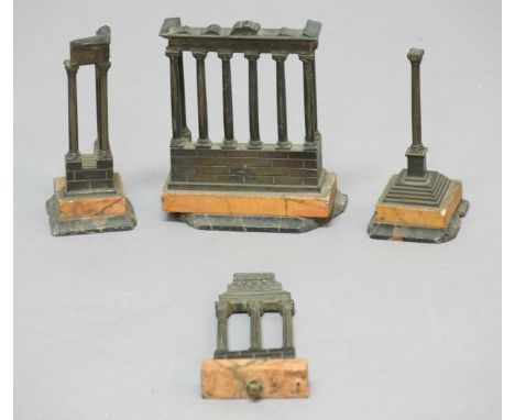 COLLECTION OF GRAND TOUR ARCHITECTURAL BRONZES, 19th century, each modelled as single or group of Corinthian columns includin