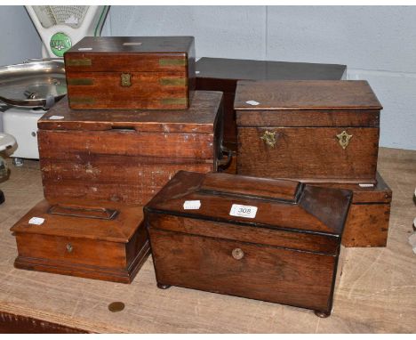 A Group of 19th Century and Later Boxes, including: A Regency rosewood tea caddy, Georgian boxes etc (9)