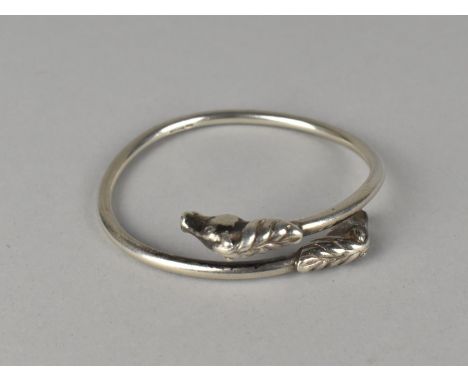 A Heavy Silver Bangle, Double Horse Head Terminals, Hallmarked for Sheffield 2002 by C&amp;CC, Internal Diameter 18cm (Can be