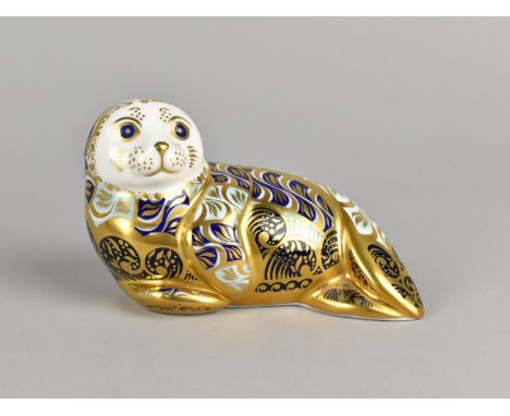 A Limited Edition Royal Crown Derby Paperweight, Harbour Seal, 2039/4500, Gold Button