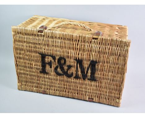 A Late 20th Century Fortnum and Mason Wicker Hamper, 52cms Wide