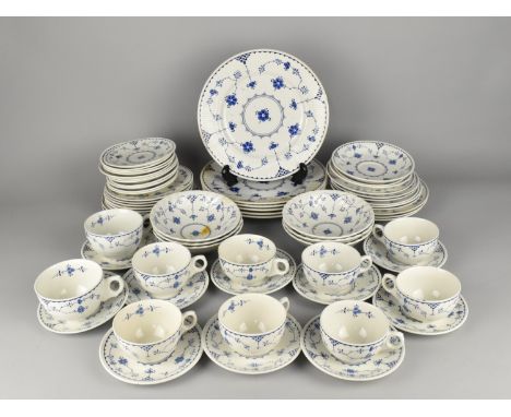 A Collection of Various 'Denmark' Pattern Blue and White Dinner and Tea Wares to Include Mason's Plates, Furnivals Teacups, S