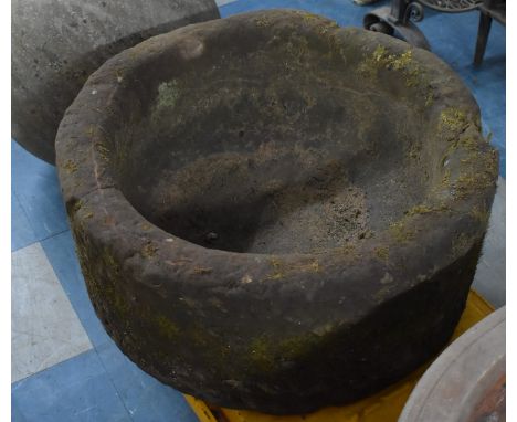 An Early Hand Carved Sandstone Trough, 59cm Diameter