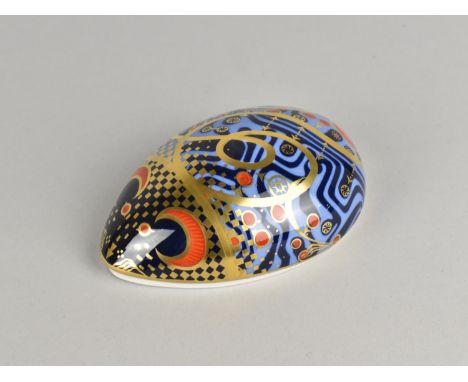 A Royal Crown Derby Paperweight, Computer Mouse, Gold Button