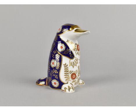 A Royal Crown Derby Paperweight, Platypus, Gold Button