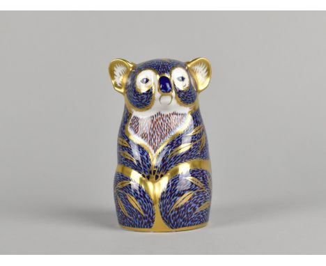 A Royal Crown Derby Paperweight, Koala, Gold Button