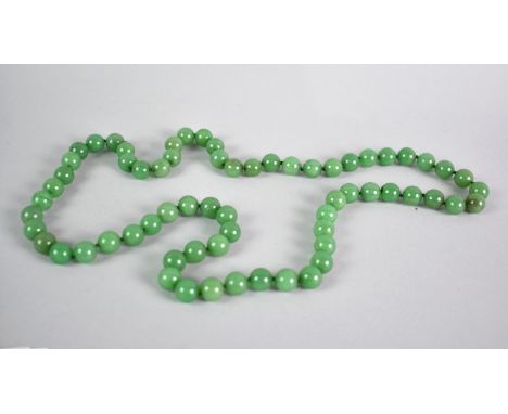 A String of Jade Type Beads, 86cms Long
