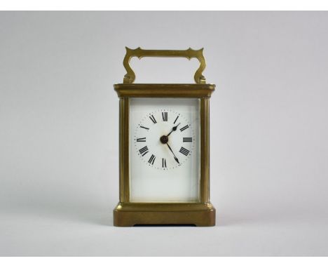 A Mid 20th Century French Brass Carriage Clock, Movement in Need of Attention, 13cms High