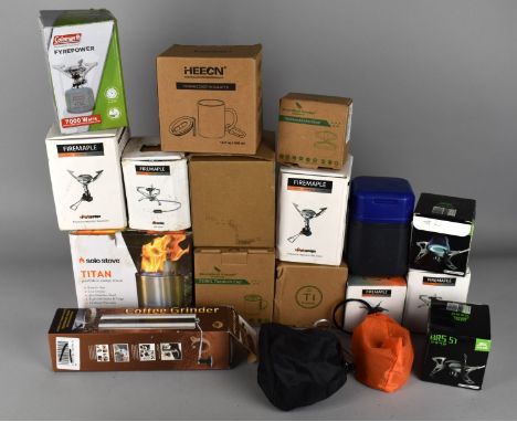 A Collection of Various Camping Gear to Comprise Stoves, Coffee Grinder etc