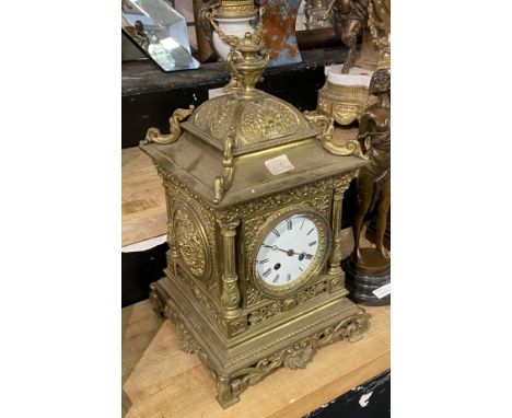 BRASS DECORATIVE MANTLE CLOCK 41CMS (H) APPROX