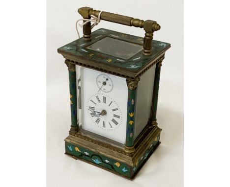 CLOISONNE CARRIAGE CLOCK 17.5CMS (H) APPROX
