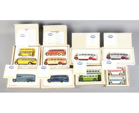 Eight large Corgi Classic 'Commercials from Corgi', to include two vehicle 97050 Open Top Regent Set, 97194 AEC Regal Coach a