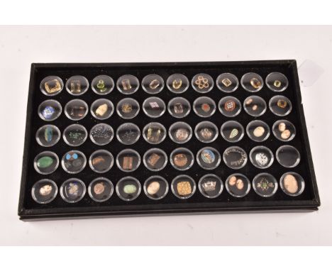 A collection of objets d'art, including loose gemstones, cameos, marcasite and enamel silver pieces, synthetic loose gemstone