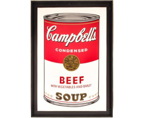 Andy Warhol (American, 1928-1987) 'Campbell's soup I, Beef', 1968. Signed and numbered 129/250 to verso, Halcyon gallery labe