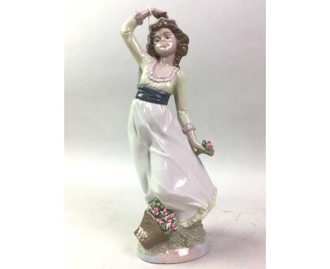 GROUP OF CERAMIC FIGURES, includuing a Lladro horse, Lladro figural group and other ceramic figures